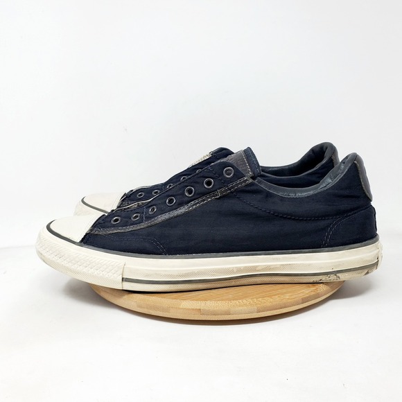 Converse John Varvatos Slip On Shoes Mens 9 Vintage Black Laceless Sneakers - Picture 1 of 14